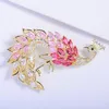 Brosches European och American Atmosphere Bird Pin Women's Animal Brosch Color Crystal Phoenix Wedding Dinner Clothing Corsage