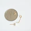 Stud Earrings GOLDtutu Ins Fashion Design Letter 14k Solid Gold For Women