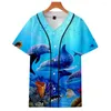 Erkekler Sıradan Gömlek Beyzbol Gömlek Erkek ve Kadın Giyim Moda Çift Kısa Kollu High Street Trend Ceket Hip Hop Dolphin