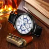 Luxury Mens Sports Watch CAGARNY Large Dial Golden Quartz Men Watches Calendar Silicone Strap relogio de luxo226e