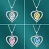 Prinzessin Herz Anhänger Halskette Silber Farbe Romantische Hochzeit Verlobung Halsketten Trendiger Schmuck für Frauen