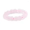 Strand Wholesale Pink Natural Crystal Bracelet Carved Double Lotus Beads Hand String Lucky Fresh For Women Gift Beauty Jewelry
