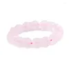 Bracelet en cristal naturel rose sculpté, Double perles de Lotus, chaîne à main porte-bonheur frais pour femmes, cadeau, bijoux de beauté, vente en gros