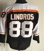 Hommes Eric Lindros Maillots de hockey vintage 16 Bobby Clarke 27 Ron Hextall 1 Bernie Parent 8 Dave Schultz Uniformes rétro cousus Noir Orange Blanc Alternatif