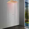 Avrupa tarzı 400x400mm banyo duş başlığı su sıcaklığı duş gizlenmiş yağmur sisi renk değiştiren duş mikseri
