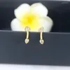 Brincos de garanhão Soelle Real 925 Sterling Silver Amarelo Color de cor dourada amarela Brinco com coleta de mulheres em forma de zircão em forma de pêra