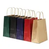 Embrulho de presente 30pcs color kraft paper saco com manuseio de casamentos roupas de moda presentes multifuncionais bolsas de aniversário multifuncionais