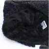 Chapeaux de fête Chapeau de couverture confortable Chenille Woollen Plus Veet Épaississement Chaud Mode Sports Slouchy Casquette Ajustable Unisexe Tricoté Goutte Dhmll