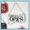 Novelty Items Wooden Open Closed Sign Coffee Shops Wood Hanging Double Sided Vintage Business Signs For Shop Door Window Rrb14967 Dr Otcov