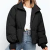 Women's Down Loose And Thin Warm Bread Coat Short Cotton Jacket Zipper Winter Bubble Casual Street Outfits