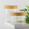 Opslagflessen houten korrel luchtdichte pot pottenfles leeg transparant plastic lichaam houten deksel keuken voedselthee koffie