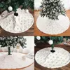 Christmas Decorations 78cm White Tree Skirt Base Xmas Floor Mat Ornaments Decor Cover Faux Fur