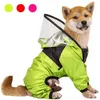 Pet köpek yağmurluk köpek yüzü evcil kıyafetler tulum su geçirmez köpek ceket köpekler su dirençli kıyafetler köpekler için evcil palto bb1216