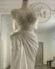 2023 Arabic Aso Ebi Mermaid Luxurious Wedding Dress Beaded Pearls Sequins Satin Bridal Gowns Dresses ZJ755