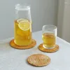 Tapetes de mesa Posavasos de ratán Taza de té hecha a mano exótica Regalo creativo para cocina Bebidas Artesanía Redondo Natural