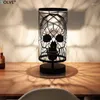 Lampade da tavolo Lampada in ferro battuto gotico Creativo Skull Touch Scrivania Soggiorno Camera da letto Comodino Luce a LED Decorazione di Halloween USB E27