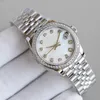 Luksusowa para zegarek szampana okrągła tarcza 31 36 41 mm Automatyczne mechaniczne składanie guziki Diamentowy czas szafir ze stali nierdzewnej Crystal Glass Montre de Luxe