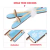 Dekoracje świąteczne 3PCS Znakomity świąteczny Winter Wood Sleigh Decor dla okna sklepu z drzewem