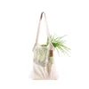 Storage Bags Reusable String Shop Bag Fruit Vegetables Eco Grocery Handbag Portable Shopper Tote Mesh Net Woven Cotton Storages Drop Dhamr