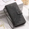 Multifunctional Totem Lace Flower Leather Wallet Cases For iphone 14 Plus Pro Max 13 12 11 XS MAX XR X 8 7 6 SE3 Zipper Cash Money Pocket 8 Card Slot Holder Flip Cover Pouch