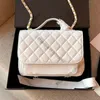 CC Brand Totes Ladies Woc Handle Messenger Designer Bags Черно -серая белая подлинная кожаная сумочка роскошная тота