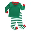 Completi di abbigliamento Natale per bambini Pigiama per bambini Set da notte per bambini Xmas Stripes Pjs Sleepwear T-shirt a maniche lunghe Pantaloni Loungewear