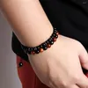 Strand 2pcs Men Beads Braclets Tiger Eye Stone Stone Braided Braided Bravide Charm Opal Onyx Bracele for Women Yoga Wrist Jewelry