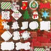 Decoraciones navideñas Sublimación Colgantes en blanco de madera Adorno de doble cara MDF Colgante Bk Árbol Discos conmemorativos Suministros para DI DHKP5