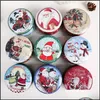 Décorations de Noël Tinplate Candy Can Joyeux Cadeau Boîte de rangement Biscuit Pot Big Belly Noël Mariage Drop Livraison Maison Jardin Festif Dh4Ap