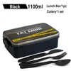 Dinnerware Sets Lunch Box Free Cutlery Letter Pattern Student School Storage 304 Stainless Steel Liner Office Worker Bento 1100mll/37oz