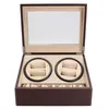 6 4 Automatic Watch Winder Box PU Leather Watch Winding Winder Storage Box Collection Display Double Head Silent Motor250n223g