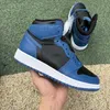 جامعة Ogjumpman Blue 1 1S كرة السلة أحذية رجال نساء براءة اختراع Hyper Royal Seafoam خوف لمسة داكنة Mocha Tan Gum Bio Hack Shadow