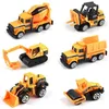 Diecast Model Cars 6 peça Pequenas brinquedos de construção Os veículos jogam caminhões de veículo brinquedo para crianças garotas garoto mini liga de metal engenharia de metal dh6ou