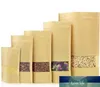 Sacchetto di carta kraft sanitario Stand up Gift Driven Food Fruit Tea Packaging Sacchetti Kraft Paper Window Bag Retail Zipper Borse autosigillanti all'ingrosso