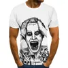 Herr t-skjortor kort ￤rm 3d bladskjorta 2022 sommar avslappnad ￶verdimensionerad gata vit clown tryck rolig 110-6xl