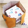 Storage Bags Portable Quilt Bag Non Woven Folding House Room Boxes Clothing Blanket Pillow Underbed Bedding Big Organizer Drop Deliv Dhjfr