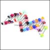 Body Arts 14G Acrylic Tongue Rings Mti Color Assortment Flexible Barbells Piercing Jewlery Drop Delivery Health Beauty Tattoos Art Dhka2