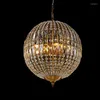 Pendant Lamps French Artistic Crystal Lights Fixture American Ball Living Room Bedroom Restaurant Home Indoor Lighting