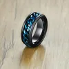 Cluster Rings Modyle Fashion Black Stainless Steel Rotatable Ring For Men High Quality Spinner Chain Punk Vintage Male Jewelry Party Gifts