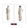 Abiti casual Donna Anni '20 Gatsby Abito anni '20 Vintage O-Collo Paillettes Perline Maxi Cocktail Party Flapper Mesh Abito da ballo Lungo Elegante