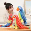 26/38cmシミュレーションオウムカラフルな繊細な生涯の鳥のような鳥のクリエイティブアニマルオーナメントぬいぐるみぬいぐるみ