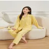 Home Apparel Cotton Pajamas For Women In Spring And Autumn Simple Style Lovers Long Sleeve Suits Can Be Worn Outside Homewear Factory Direct Sales