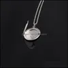 Pendant Necklaces Round Stainless Steel Memory Openging Locket Necklace Family Po Magic Diy Engraveable Jewelry Gift For Baby 3626 Q Dhtb0