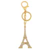 Paris Tower Couple Keychains Metal Diamond Keychain Bag Pendant Keyring Key Chain