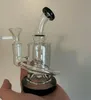 6.3inchs Smoke Water Pipes Hookahs Rainbow Glass Bong Recycler Oil Rigs Dab Water Bongs With 10mm Glasses Banger