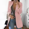 Women's Suits Business Women Blazer Coat Suit Jacket Fashion Solid Color Lapel Long Sleeve Female Outerwear Blazers High Quality Red