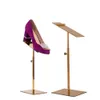 Metal Polished Gold Shoe Display Stand Riser Bracket Metal Shoes Holder rack