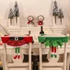 Sandalye, Noel kapak grubu Noel Baba Elf Etek Süslemeleri Mutfak için Geri Dekor Yemek
