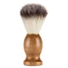 Spazzole per il viso in nylon con manico in legno Spazzola per la pulizia della barba per il viso da uomo Strumenti puliti per la bellezza della casa 11 cm