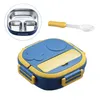 Utensílios de jantar para crianças lanche para crianças portátil 304 aço inoxidável à prova de vazamento Bento Baby Child ao ar livre Camping Picnic Container